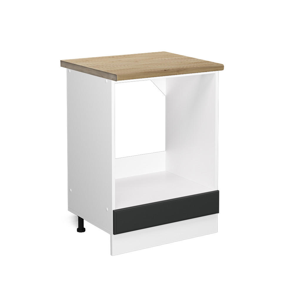HERDUMBAUSCHRANK R-Line Anthrazit Landhaus 60 cm, AP Eiche - Dunkelgrau/Anthrazit, Holzwerkstoff (60/81.6/60cm) - Vicco
