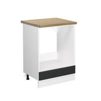 HERDUMBAUSCHRANK R-Line Anthrazit Landhaus 60 cm, AP Eiche - Dunkelgrau/Anthrazit, Holzwerkstoff (60/81.6/60cm) - Vicco