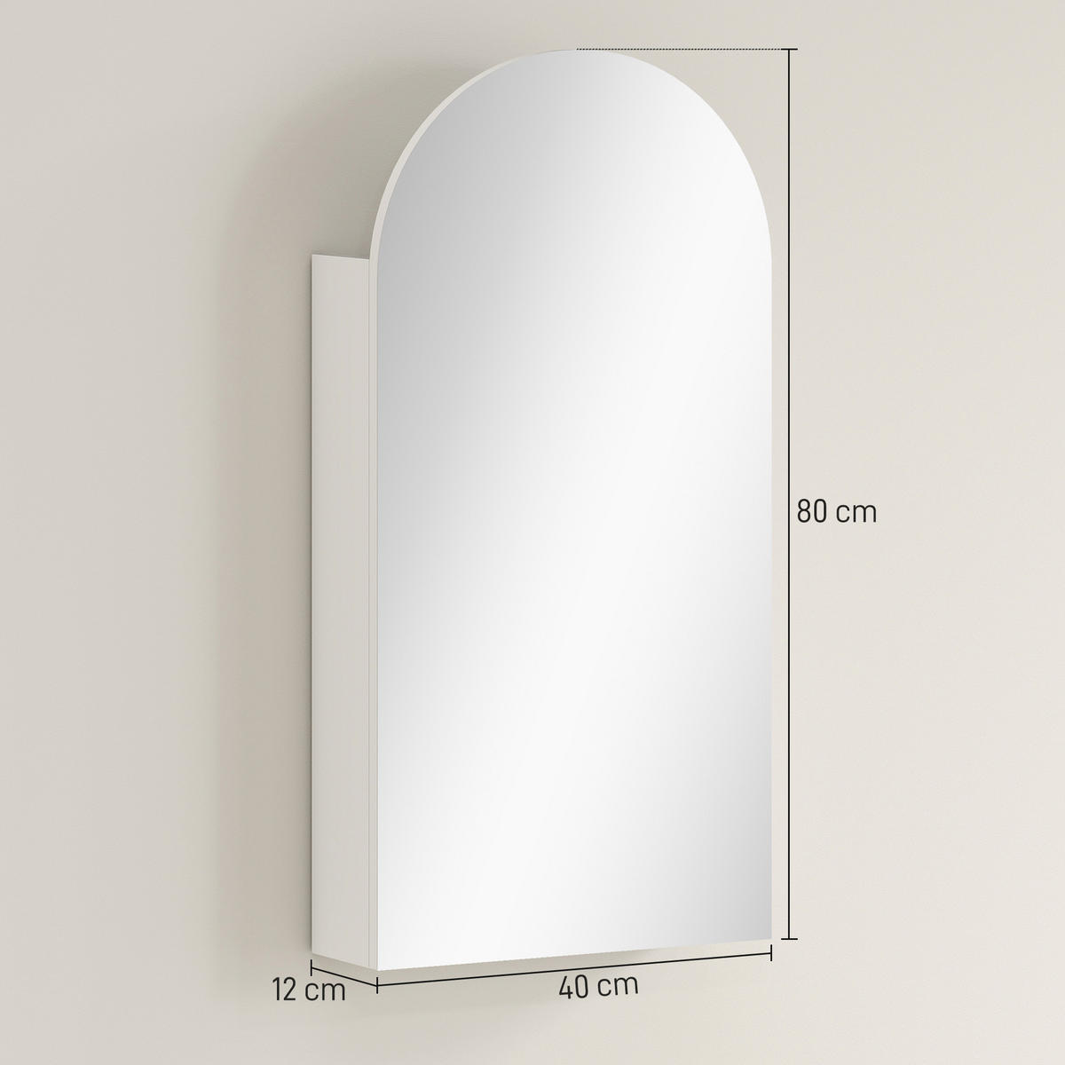 SPIEGELSCHRANK Weiß 40/12/80 cm - Weiß, Holzwerkstoff (40/80/12cm) - PANGIVO