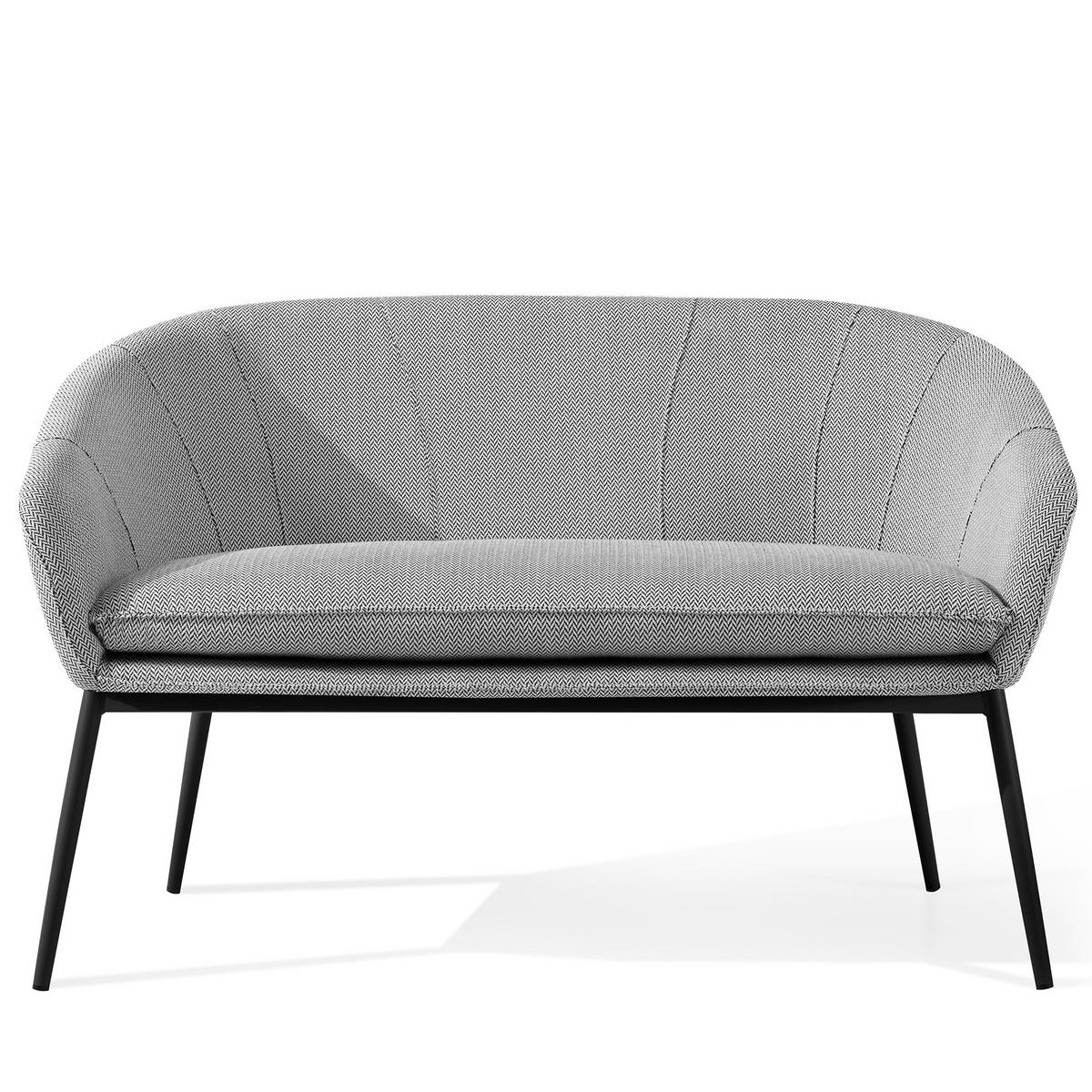 GARTENMÖBELSET SOLIS Gartenlounge-Set, weiß/schwarz - Weiß, Textil/Metall - KONSIMO®