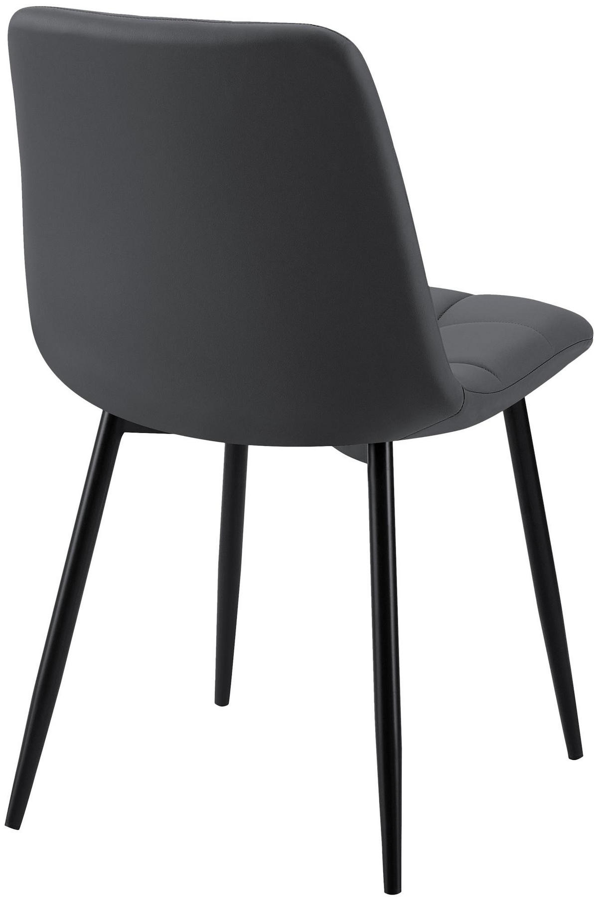 STUHL Lederlook Schwarz - Schwarz, Textil/Metall (45/84/55cm) - CLP