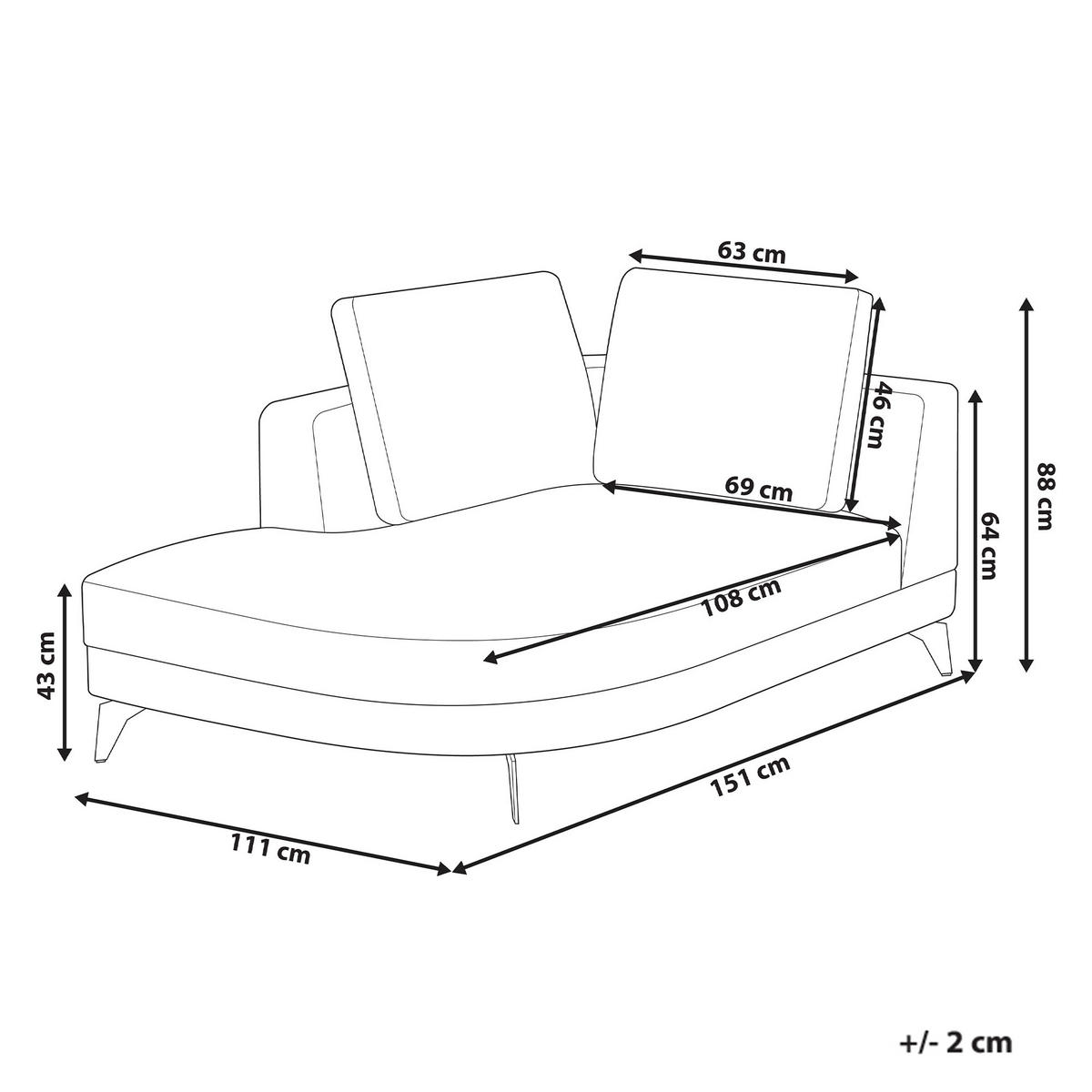 ČALOUNĚNÉ LEHÁTKO CHAISE LONGUE Umělý len Šedé Yuri - černá/tmavě šedá, textil (111/88/151cm) - Beliani