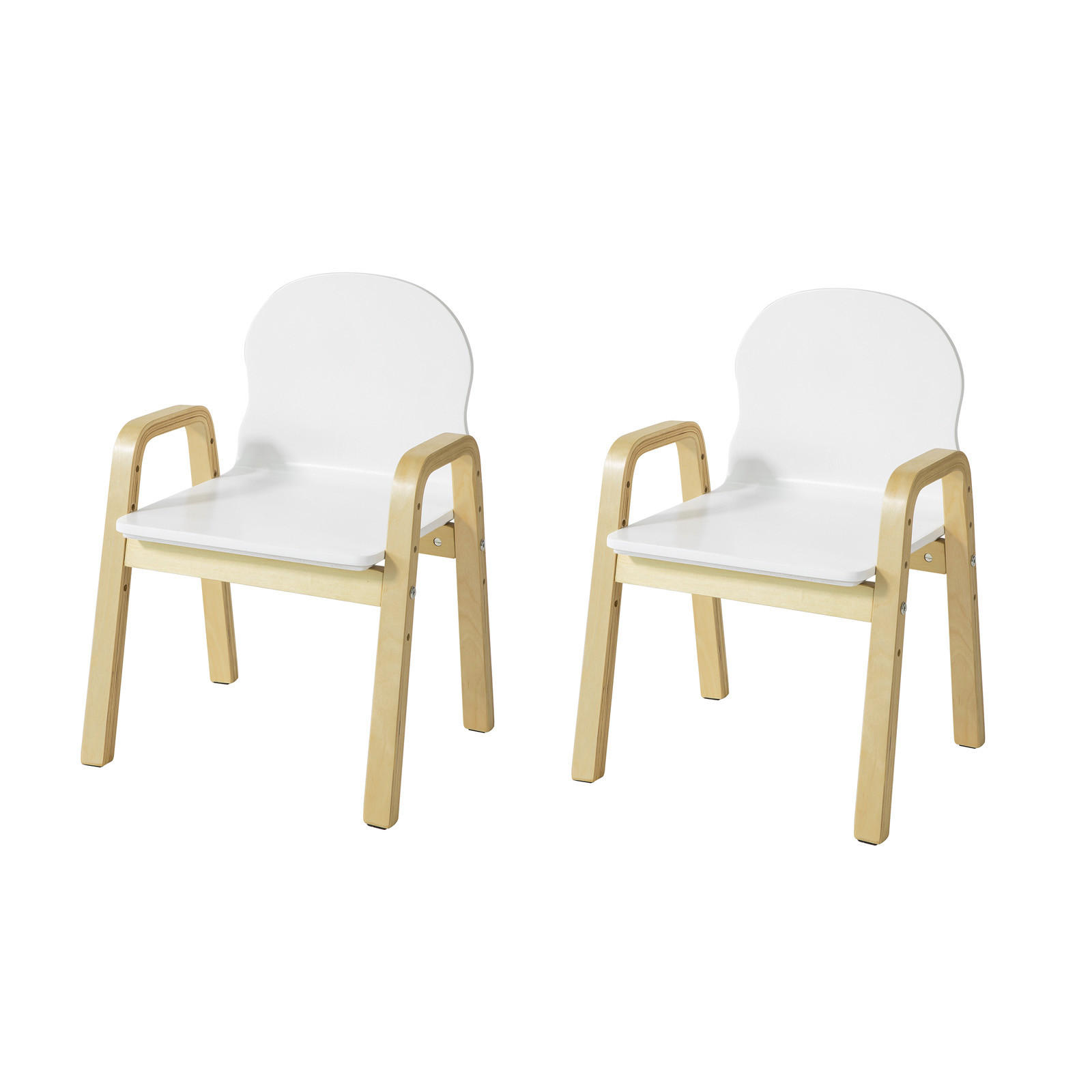 KINDERSTUHL 2er-Set - Weiß, Holz/Holzwerkstoff (40/53/32cm) - SoBuy