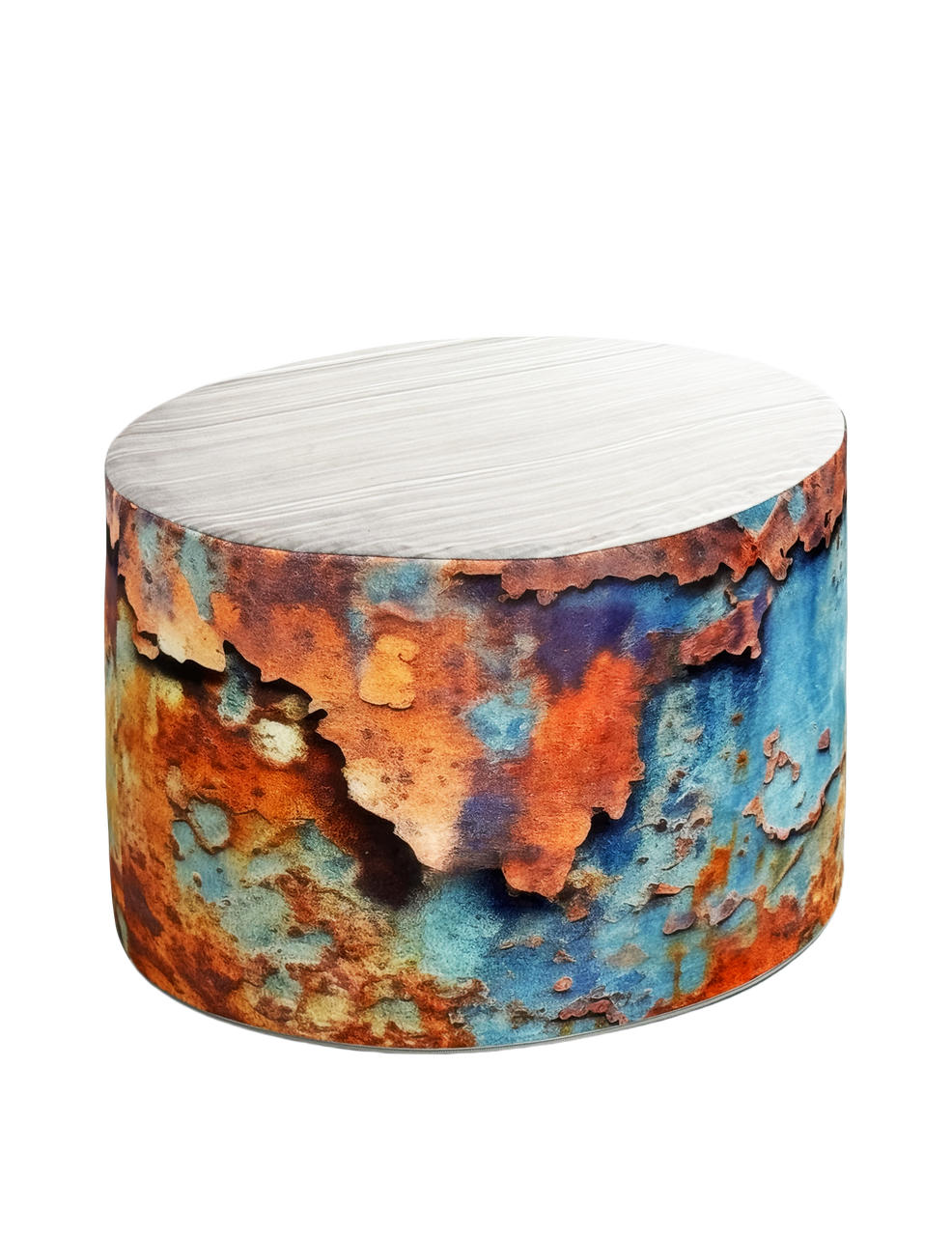 HOCKER Blau-Braun - Blau/Braun, Textil (60/40/48cm) - Vercart