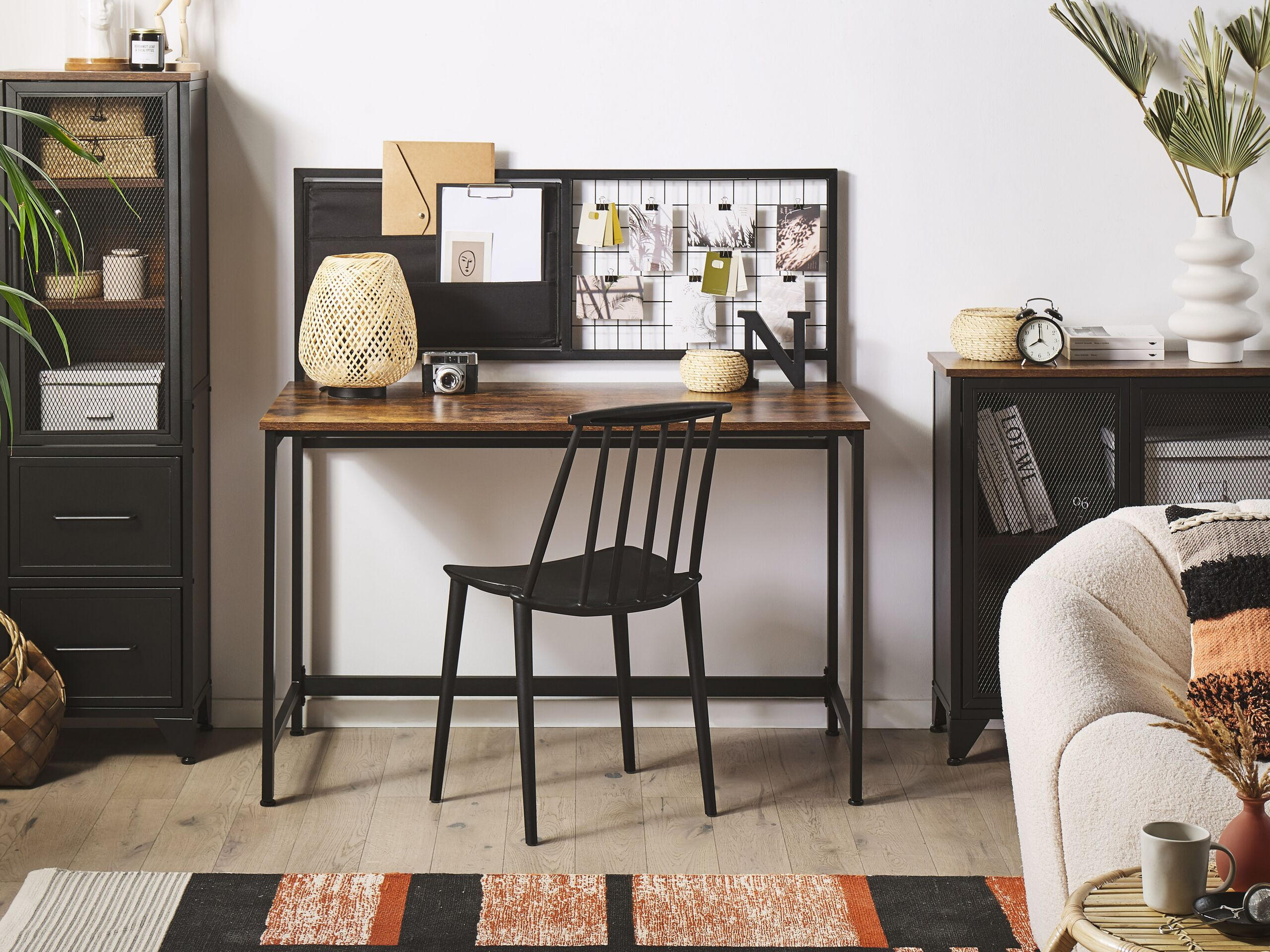 Thumbnail - Beliani Schreibtisch, Schwarz, Holzwerkstoff, 118x121x60 cm, Arbeitszimmer, Schreibtische, Bürotische