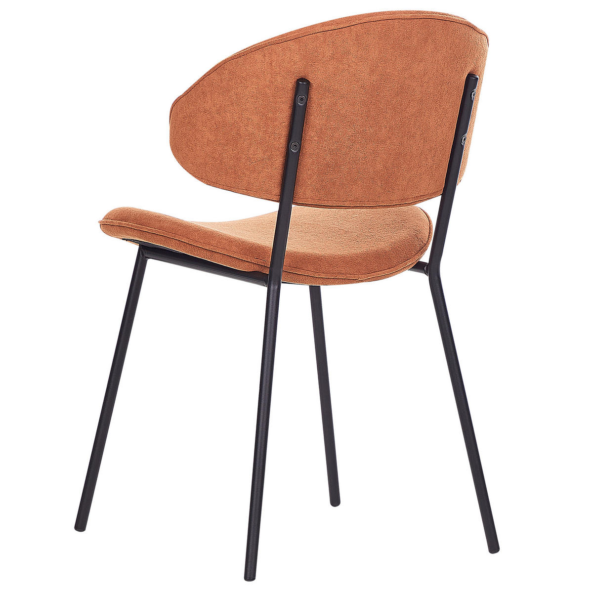 ESSZIMMERSTUHL 2er-Set Polsterbezug Orange Kiana - Orange, Textil/Metall (50/81/59cm) - Beliani