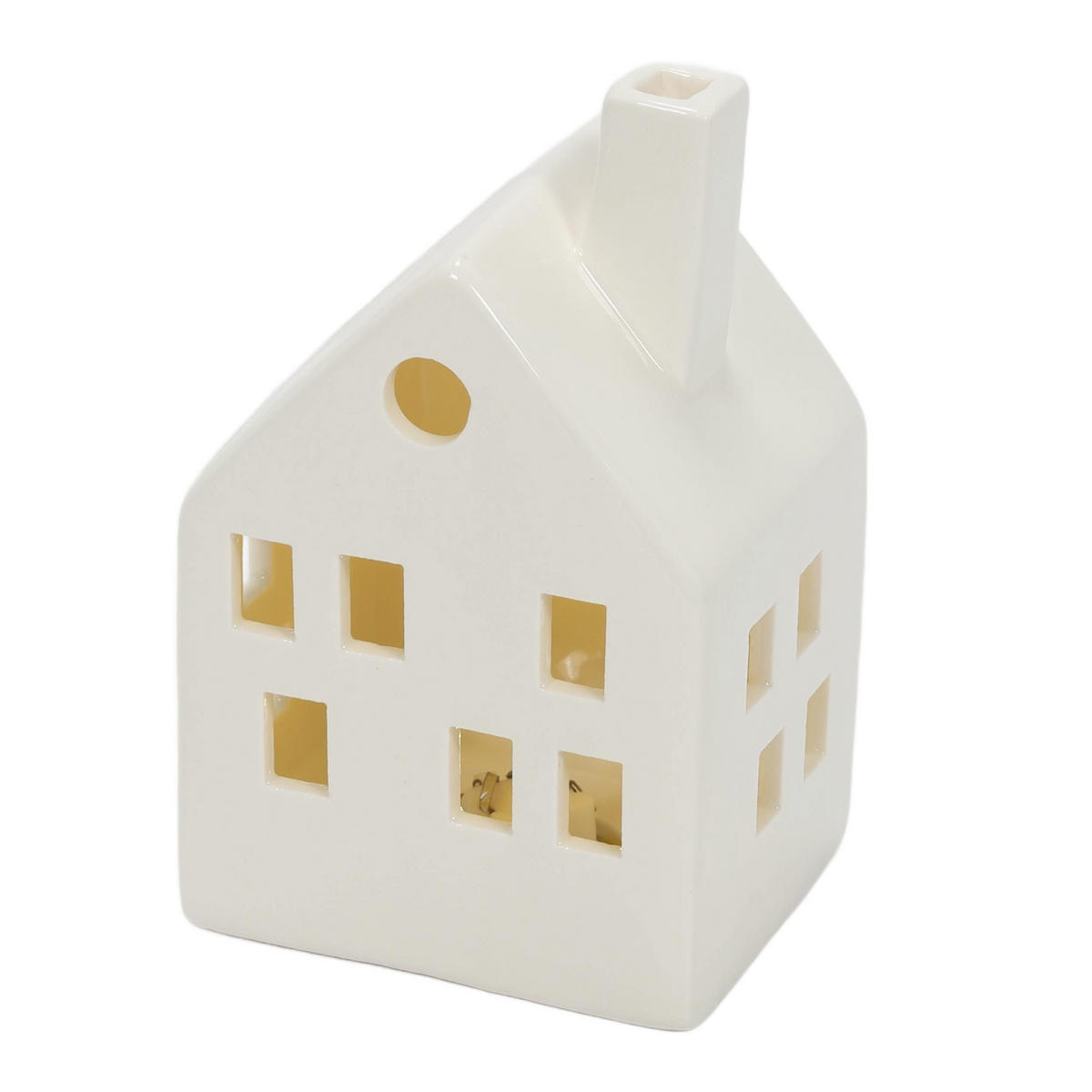 LED-HÄUSCHEN 3er-Set Scandi - Weiß, Keramik (7.5/13.8/9.7cm) - Home Styling Collection