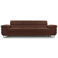 3-SITZER SOFA Capurso Rostbraun Cord - Dunkelorange/Schwarz, Textil/Metall (274/90/98cm) - Selsey