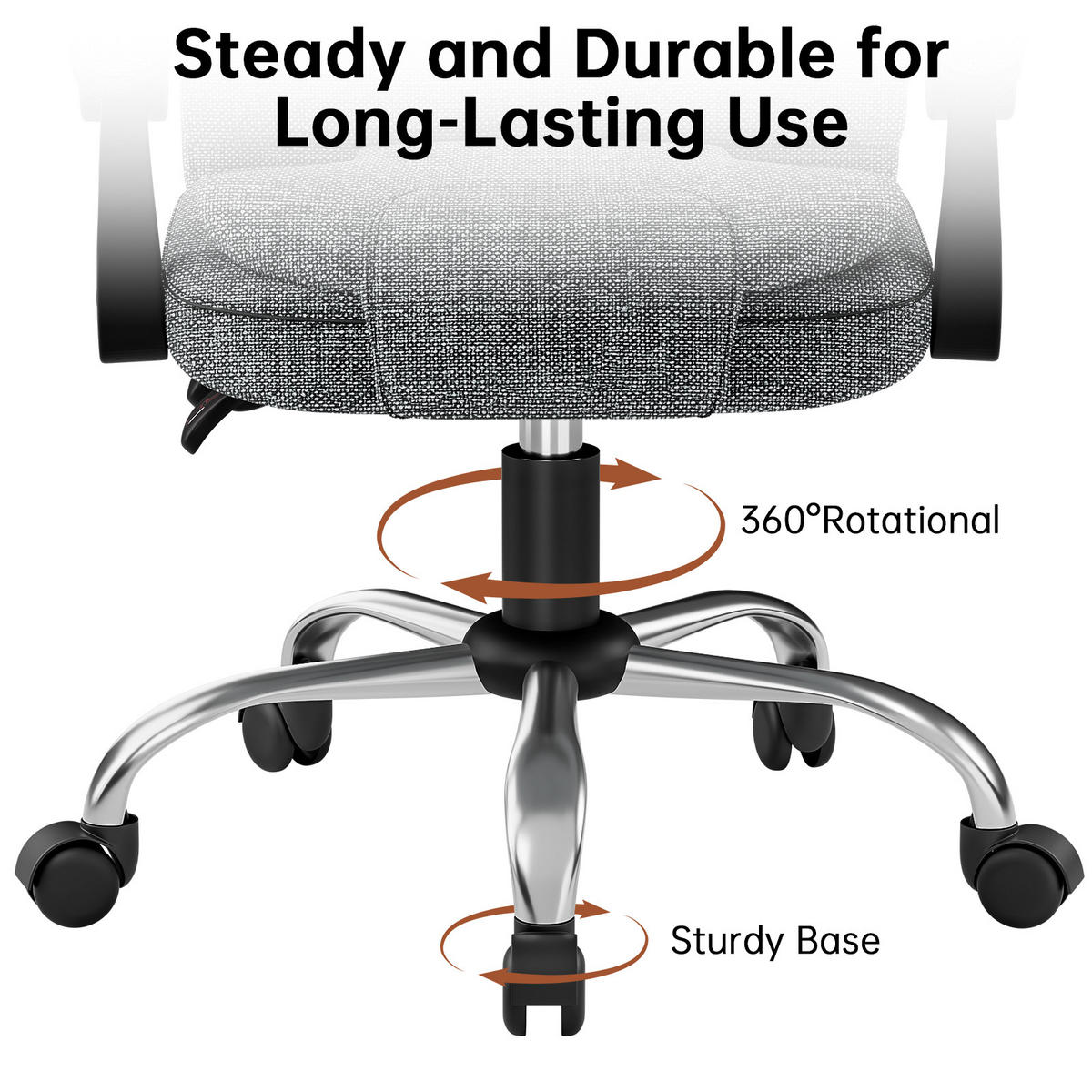 BÜROSTUHL Dunkelgrau Serie Ergonomisch Stoff - Dunkelgrau, Leder (32/58/71cm) - Rattrix