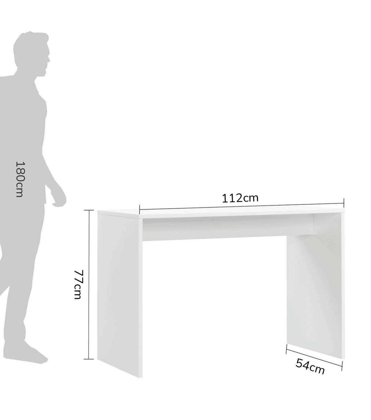 SCHREIBTISCH Der Produktive - Weiß, Holzwerkstoff (54/112/77cm) - Mokebo
