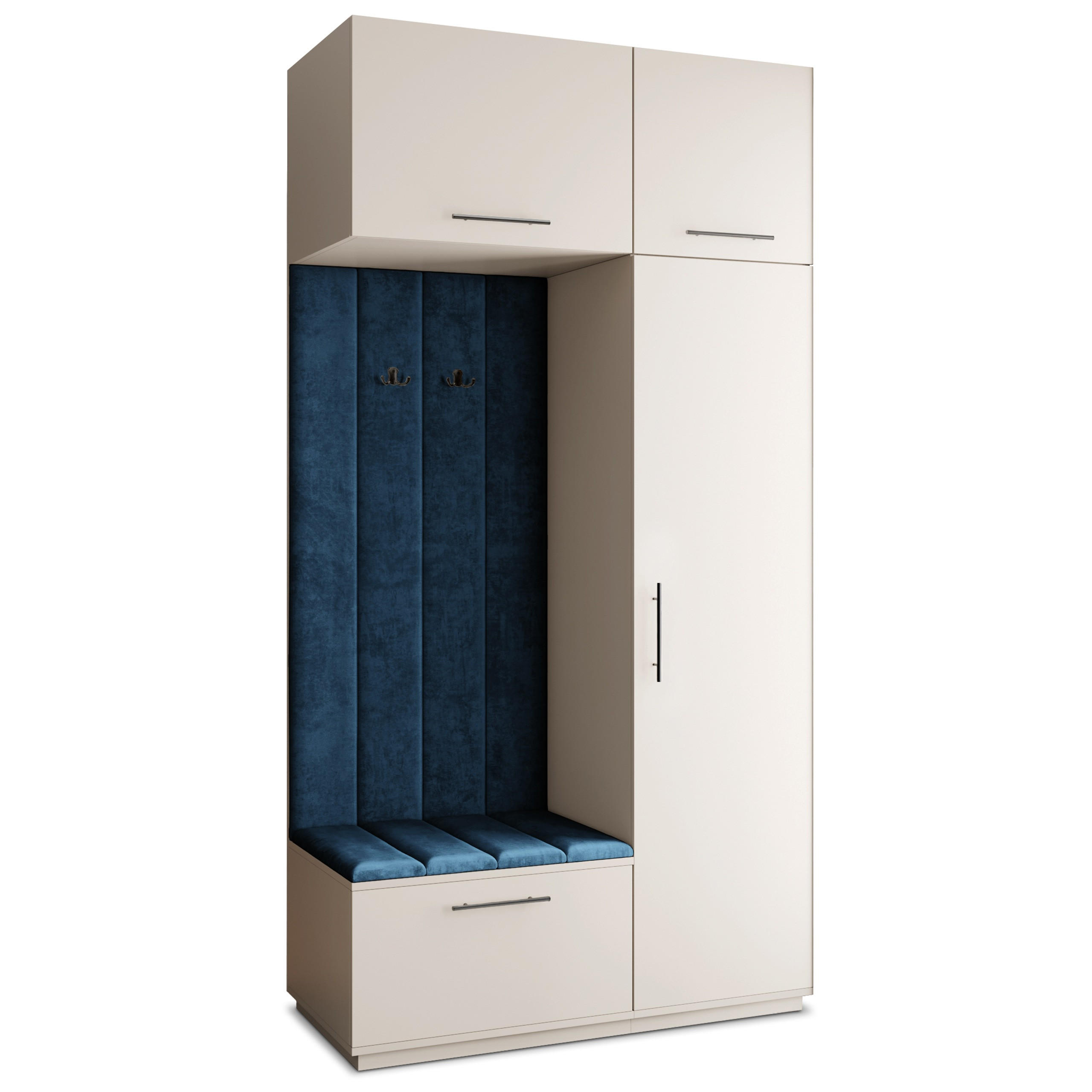 GARDEROBENSCHRANK REMA 120/240/60 cm Modern Garderobe-Set Kaschmir - Kaschmir/Blau, Holzwerkstoff (120/240/60cm) - MASSENO