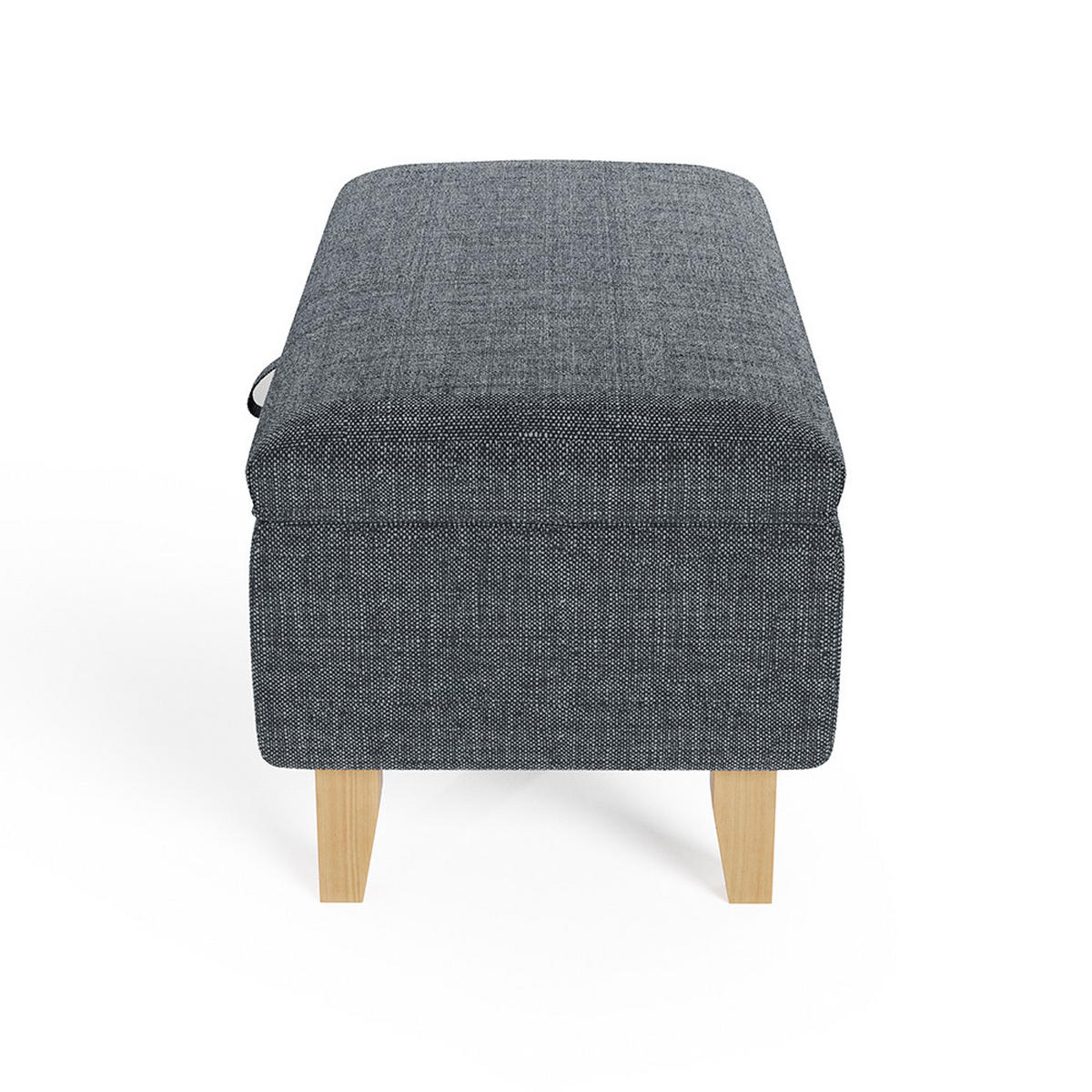 POLSTERHOCKER 71/37/34 cm Stauraum Holzbeine Leinen Dunkelgrau - Dunkelgrau, Holz/Textil (71/34/37cm) - Livingandhome