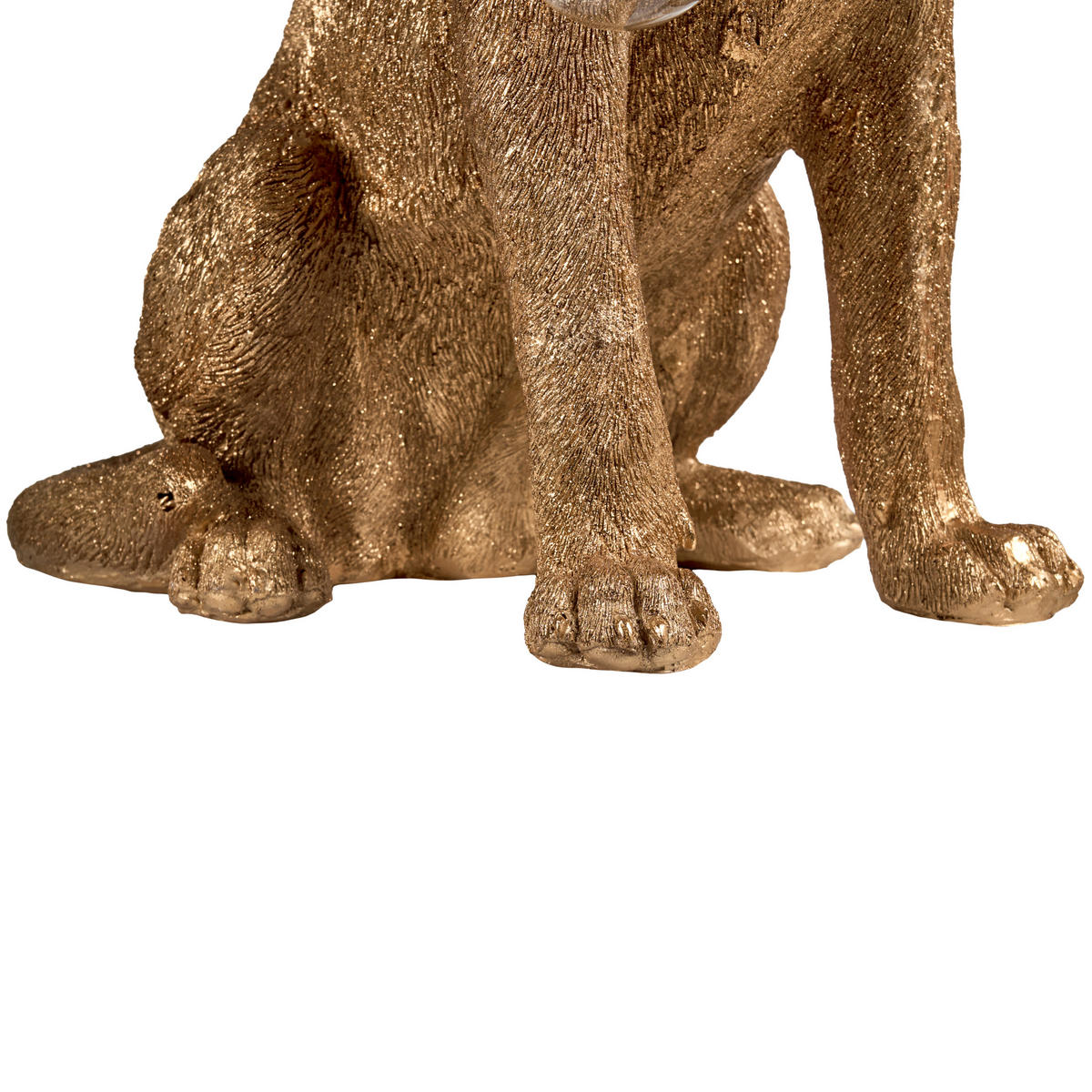TISCHLAMPE Hund Gold Marley - Messingfarben/Goldfarben, Kunststoff (34/26/49cm) - Beliani
