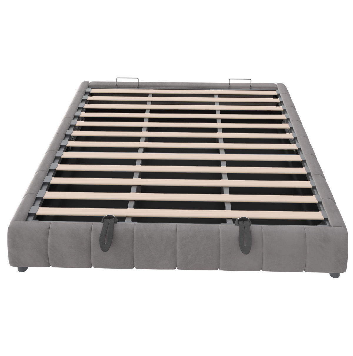 POLSTERBETT mit Stauraum und LED 180x200 cm Samt Grau - Grau, Metall (180/200cm) - Beauniv