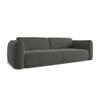 3-SITZER SOFA Samt Stoff Grau - Dunkelgrau/Schwarz, Kunststoff/Textil (210/74/105cm) - Makamii