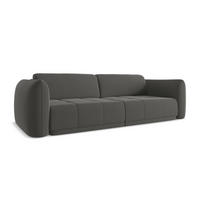 3-SITZER SOFA Samt Stoff Grau - Dunkelgrau/Schwarz, Kunststoff/Textil (210/74/105cm) - Makamii