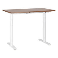 SCHREIBTISCH braunweiß 120/72 cm elektrisch höhenverstellbar Destin IV - Dunkelbraun/Weiß, Holz (72/120/67cm) - Beliani
