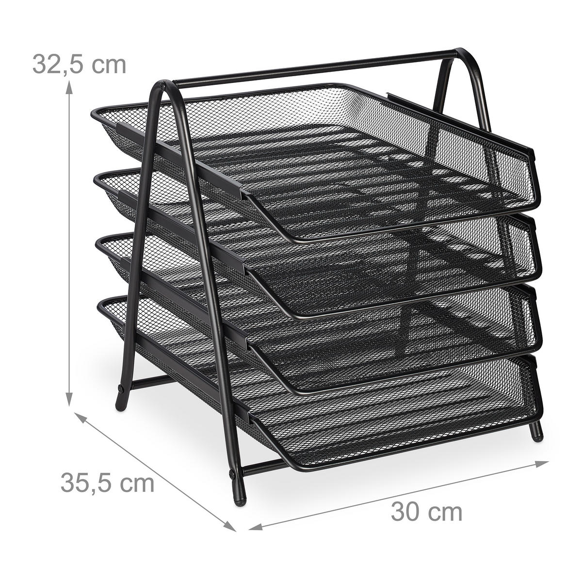 UKLADANIE dokumentov - čierna, kov (30/32.5/35.5cm) - Relaxdays