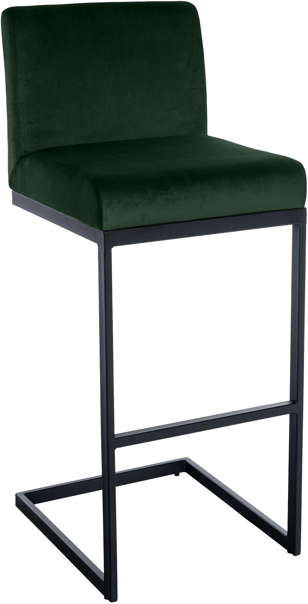 BARHOCKER Samt Grün - Schwarz/Grün, Textil/Metall (43/104/53cm) - CLP