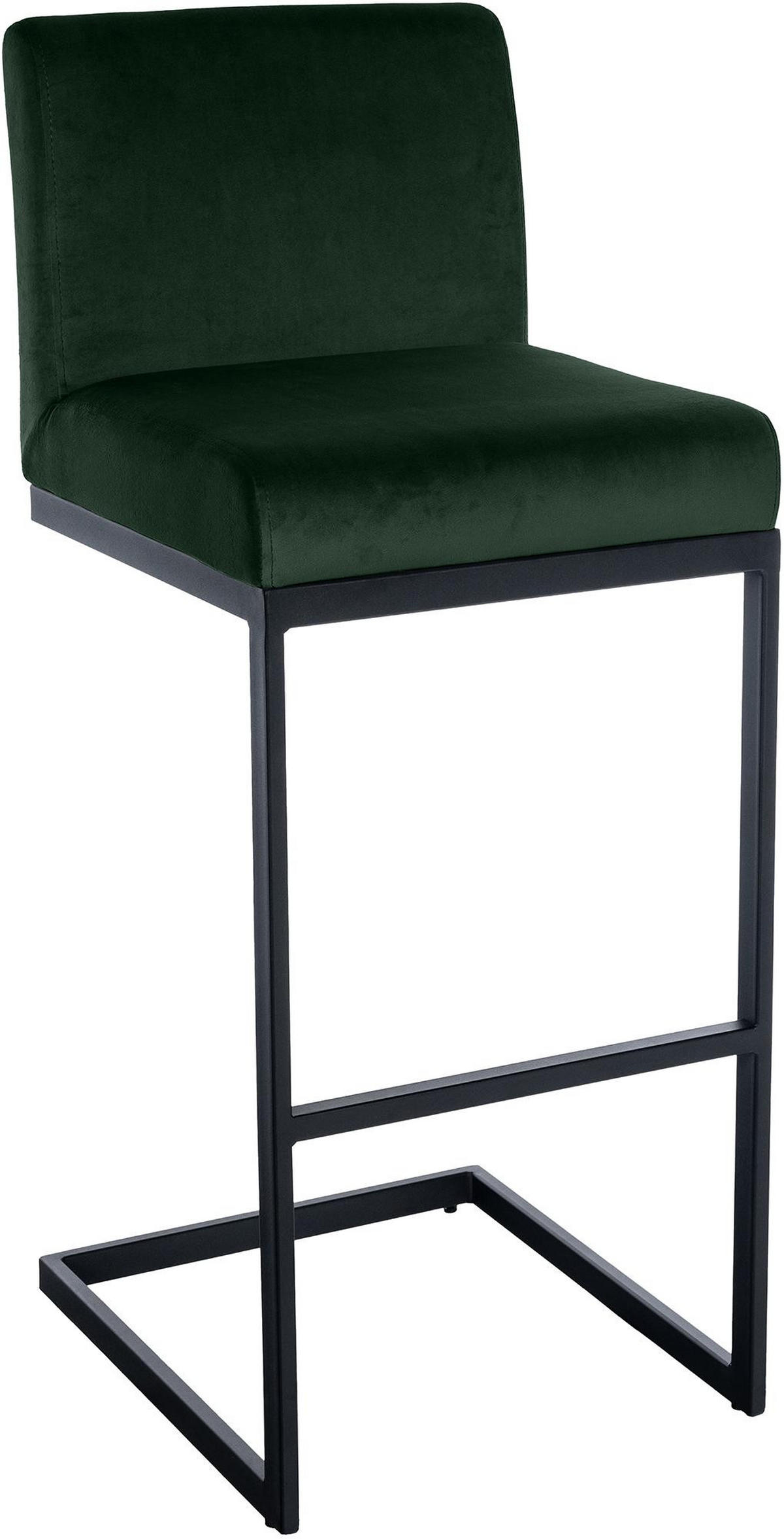 BARHOCKER Samt Grün - Schwarz/Grün, Textil/Metall (43/104/53cm) - CLP