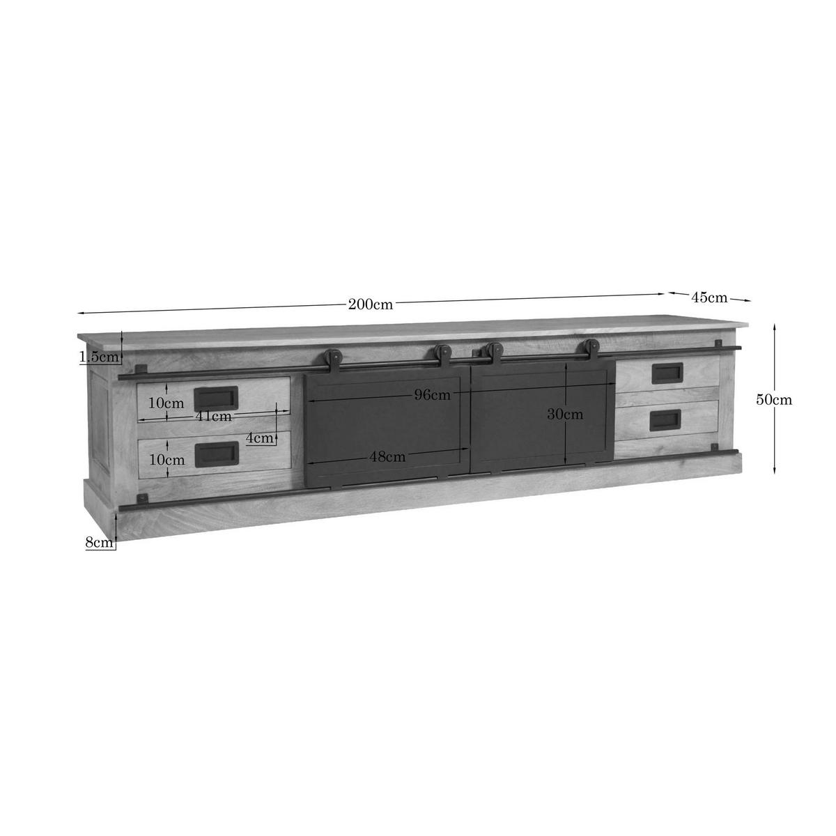TV-MÖBEL Fresno Braun 45/200/50 cm - Braun, Holz (200/50/45cm) - Starfurn