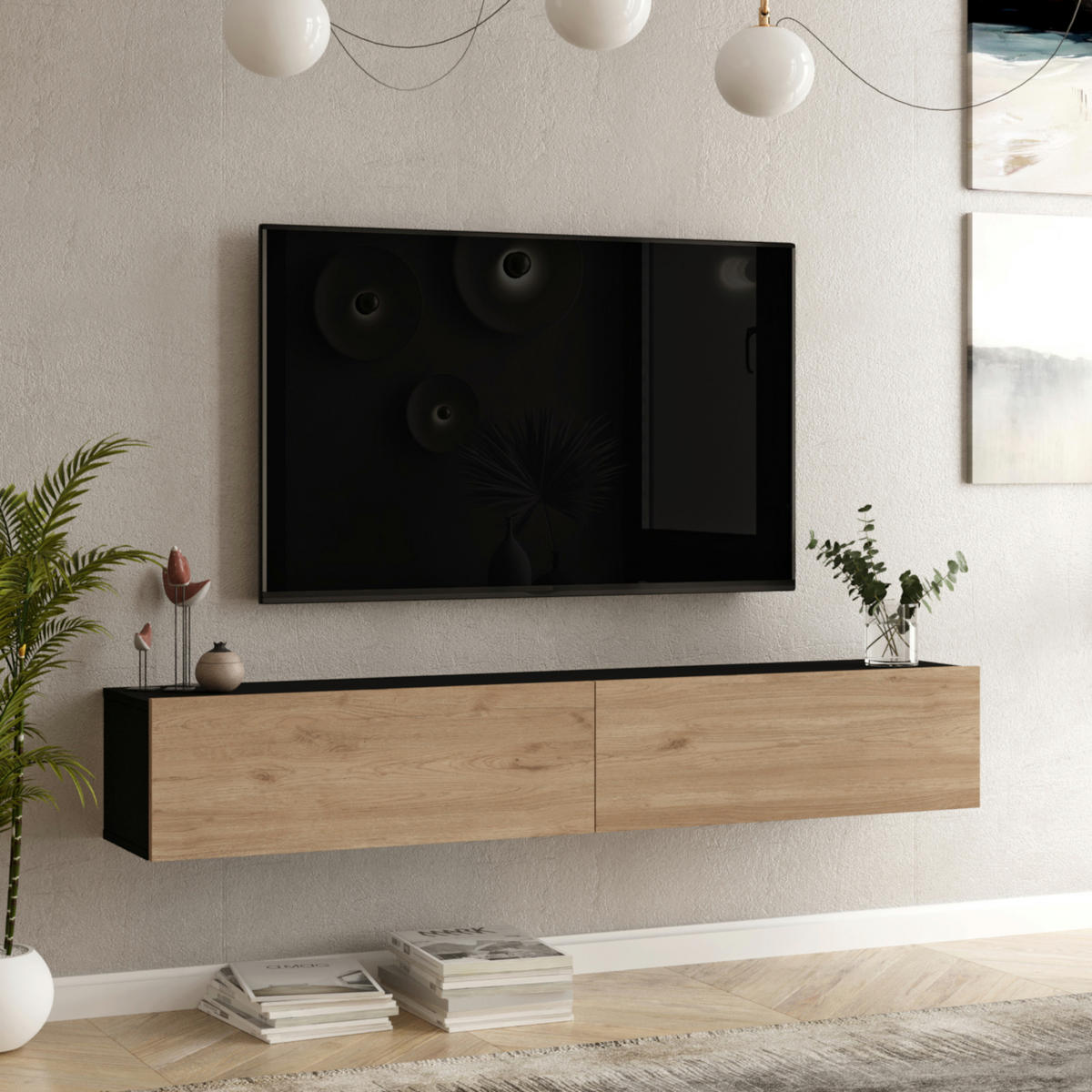 TV SKŘÍŇKA Lapinlahti - různobarevná, kompozitní dřevo (180/29.5/31.5cm) - [en.casa]