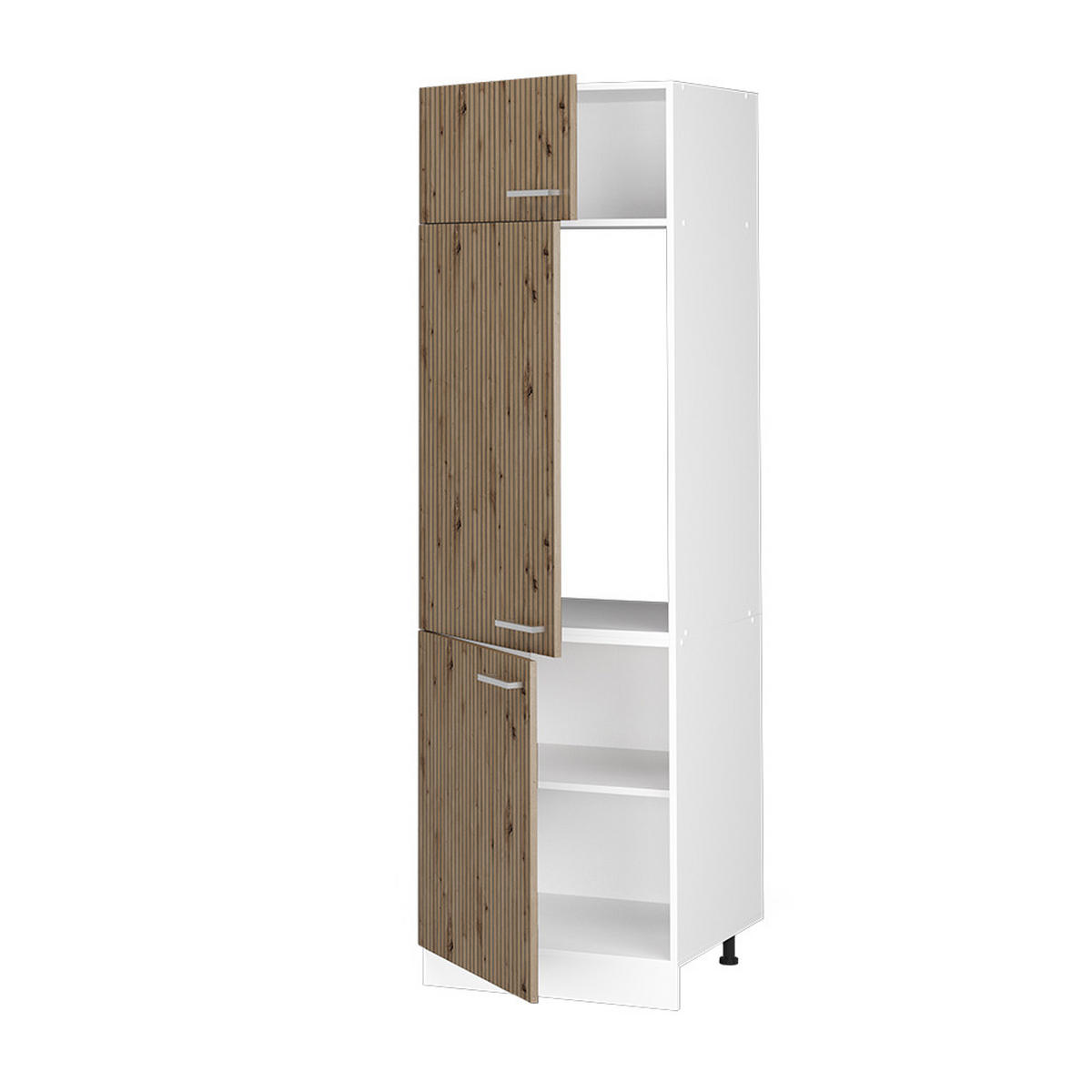 KÜHLUMBAUSCHRANK R-Line Artisan-Eiche 60 cm - Weiß/Eiche Artisan, Holzwerkstoff (60/206.8/57.2cm) - Vicco