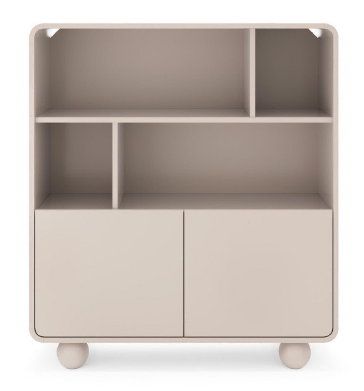 BÜCHERREGAL Kaschmir ALBI Teilweise Offen Auf Rundem Gestell - Ecru, Holzwerkstoff (108/121/39cm) - Sepro Meble