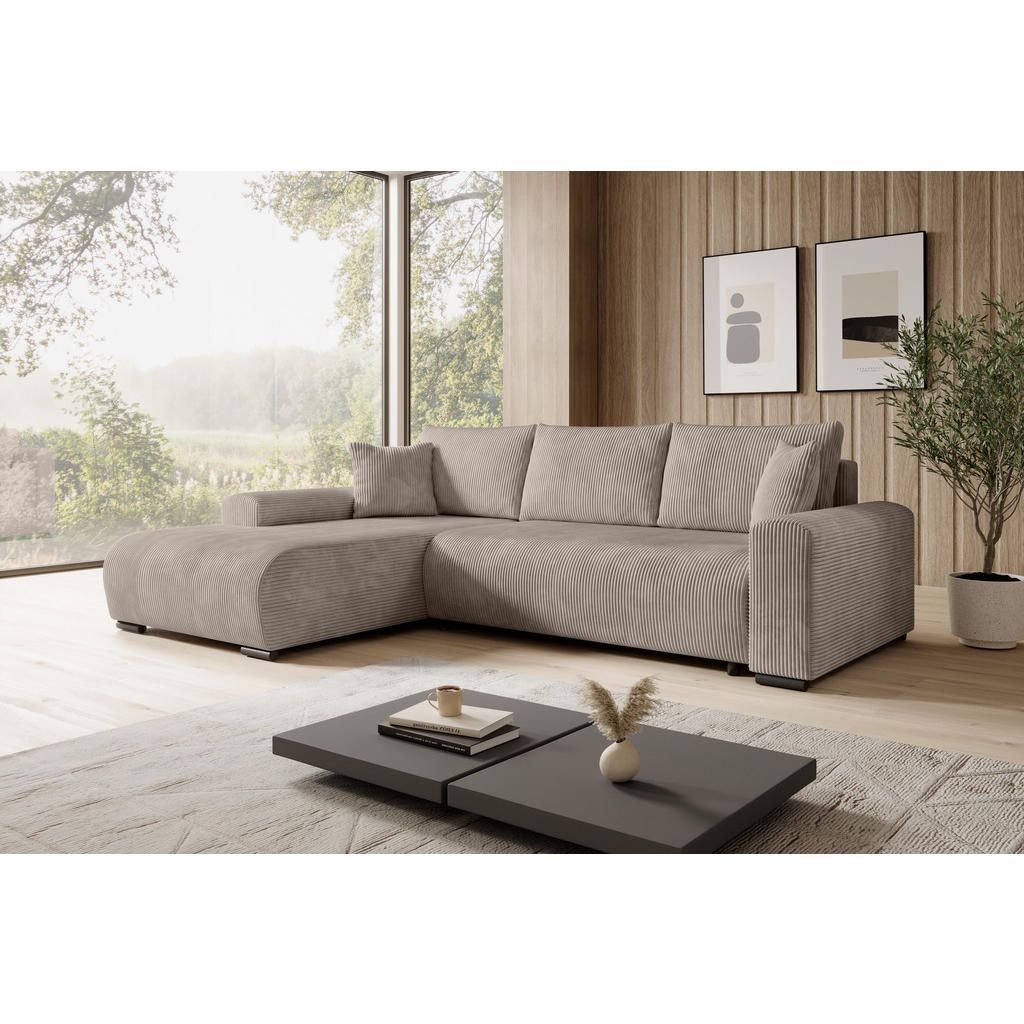 Thumbnail - Ecksofa, Beige, Textil, 3-Sitzer, L-Form, 270x185 cm, Wohnzimmer, Sofas & Couches, Wohnlandschaften, Ecksofas