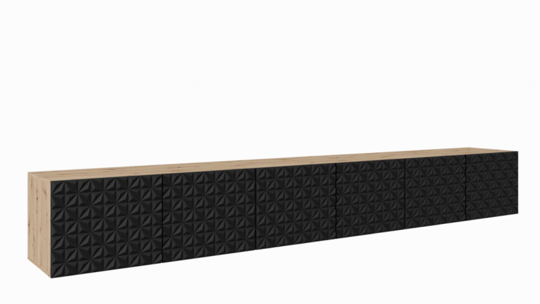 TV-SCHRANK Schwarz ALI 300 Geschlossen Mit Dekorativen Fronten - Schwarz, Holzwerkstoff (300/41/40cm) - Sepro Meble