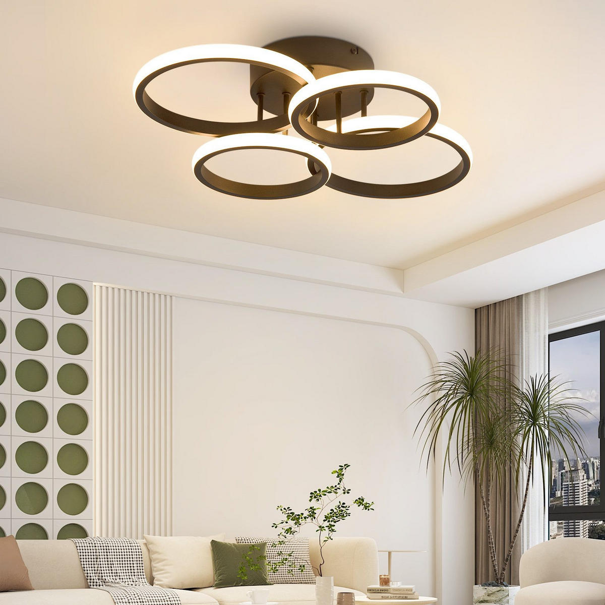 LED-DECKENLEUCHTE Madison 41.5/52.5/11.8cm - Schwarz, Metall (52.5/41.5/11.8cm) - Nettlife