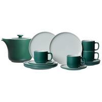 KAFFEESERVICE MIT KANNE Jasper grün 13er Set - Grün, Keramik (1/1/1cm) - Ritzenhoff Breker
