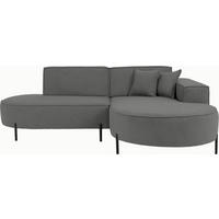 ECKSOFA Hana Loft 3-Sitzer Ecke Rechts, Boucle, Grau 241/80/168 cm - Schwarz/Grau, Textil/Metall (241/168cm) - WFL GROUP