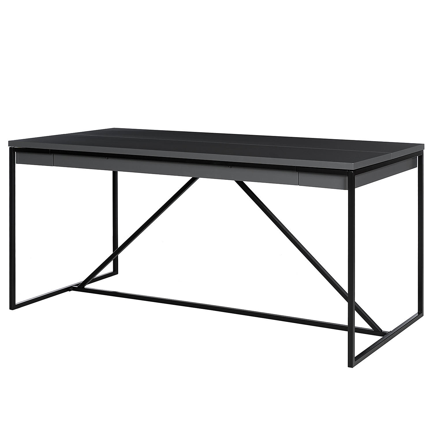 MULTIFUNKTIONSTISCH - Holzwerkstoff / Metall - Dunkelgrau, Holzwerkstoff/Metall (80/160/76cm) - home24