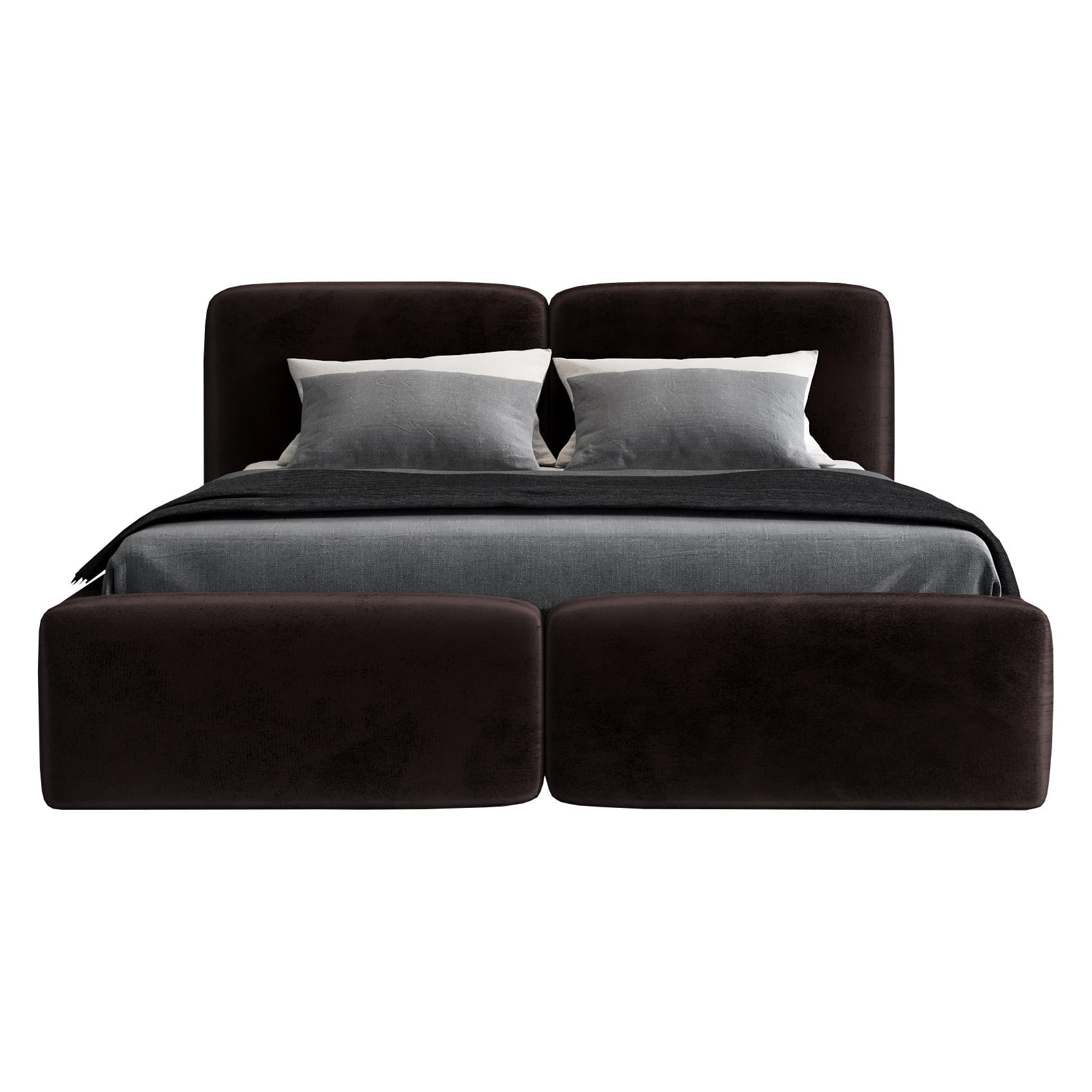POLSTERBETT OLKE 120x200 Dunkelbraun - Dunkelbraun, Textil (120/200cm) - A&J MöbelLand