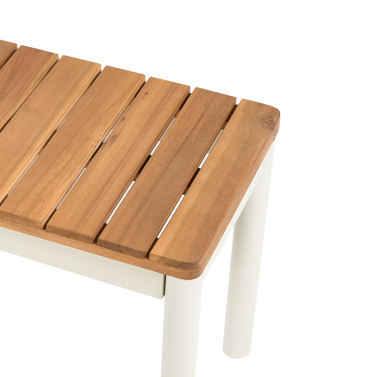 GARTENMÖBEL-SET mit Bänken 6-Sitzer Akazienholz Braun Corricella - Creme, Holz - Beliani