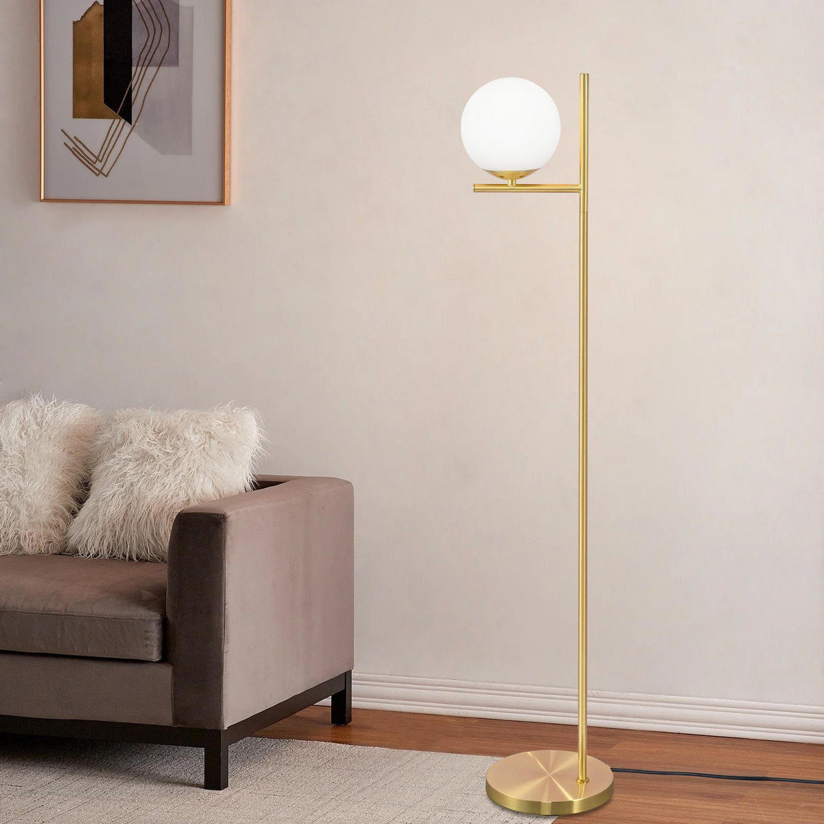 STEHLEUCHTE Dortmund 25/20/150 cm - Goldfarben, Metall (22/18/157cm) - Nettlife