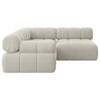 ECKSOFA modulares Sofa Mende-L1 - 190x190x70 cm Creme Cord - Hellgrau/Creme, Holzwerkstoff/Textil (190/190cm) - ALTDECOR