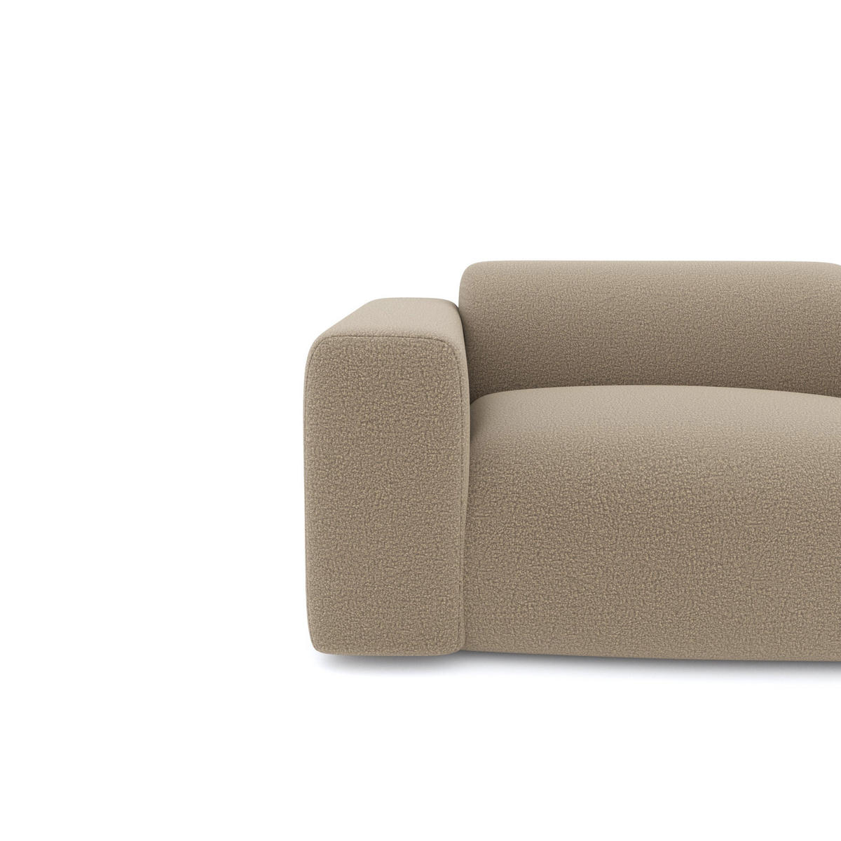 SOFA 3-Sitzer Bouclé-Stoff Taupe 205cm - Taupe, Textil (205/73/97cm) - Sia Home
