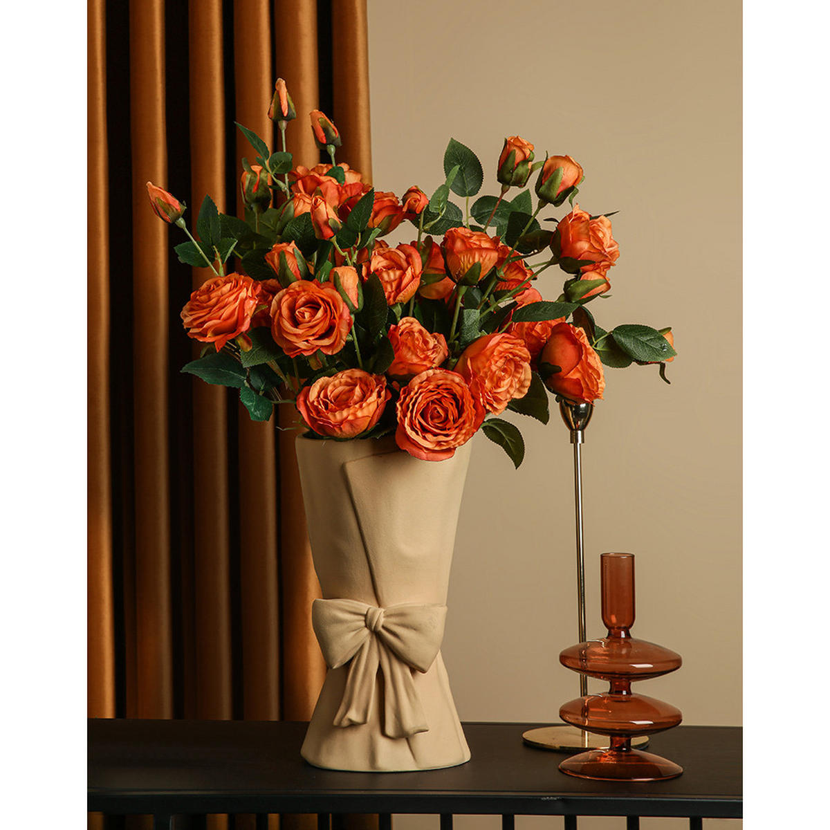 VASE 13 x 13 x 24,5 cm Keramik - Gelb, Glas (24.5cm) - LIBRATON