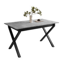 ESSTISCH ARTON II ausziehbarer Tisch 140-195 cm für 6-8 Personen - Schwarz/Grau, Holzwerkstoff/Metall (140/80/77cm) - Lookway