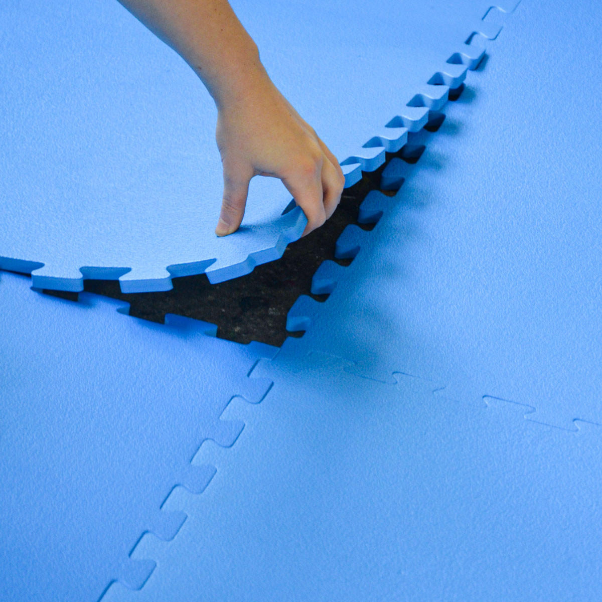 PUZZLEMATTE 90x90x1.2 cm, Blau - Blau, Kunststoff (90/90cm) - eyepower