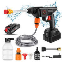 ELEKTRO-HOCHDRUCKREINIGER 21V kabellose, 50bar, für Auto-Hausgarten-Werkzeug maschine, Mit 1 Batterie - Schwarz, Kunststoff (41.5/23cm) - Coonoor