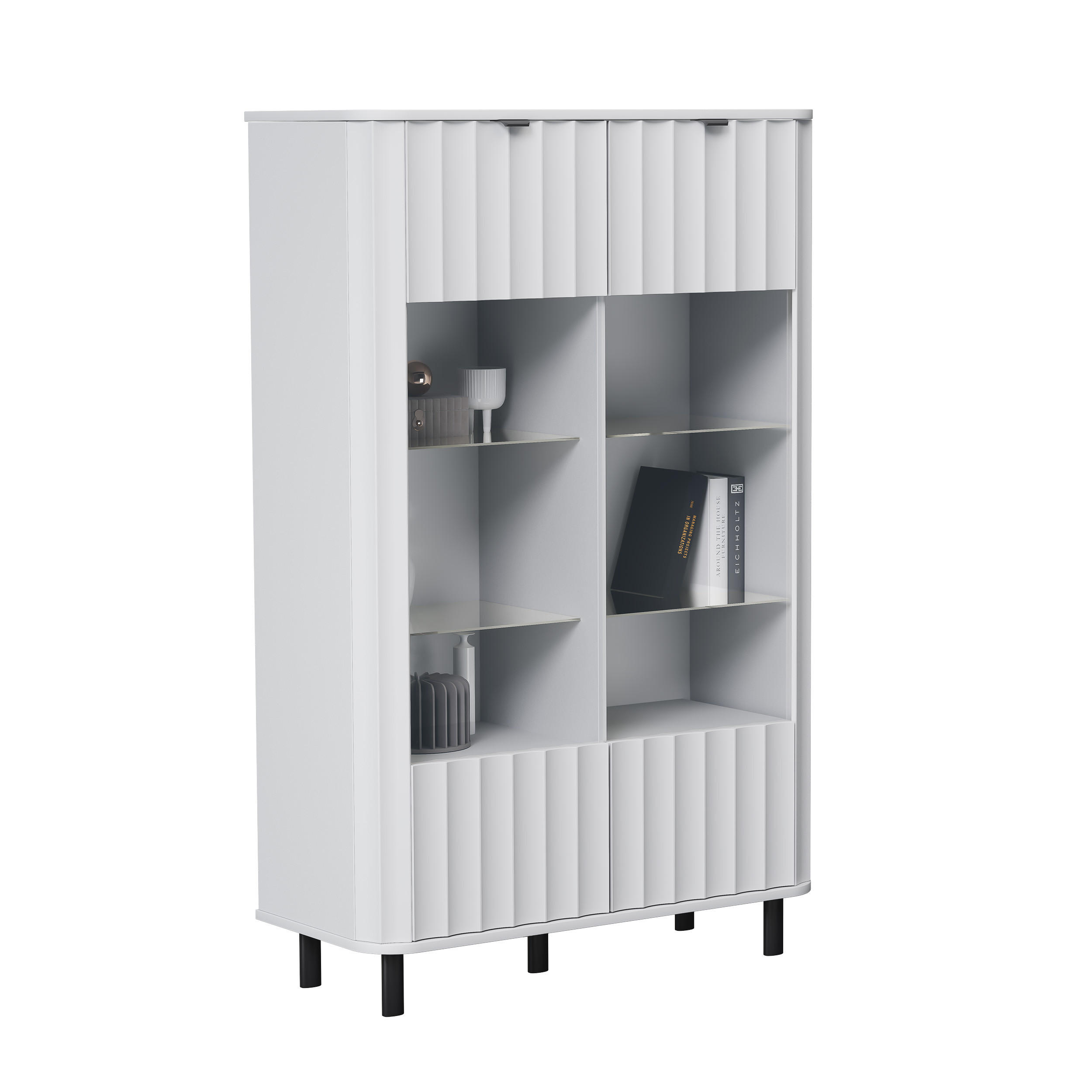 Idohome Vitrine Weiß 98x155x40.5 cm