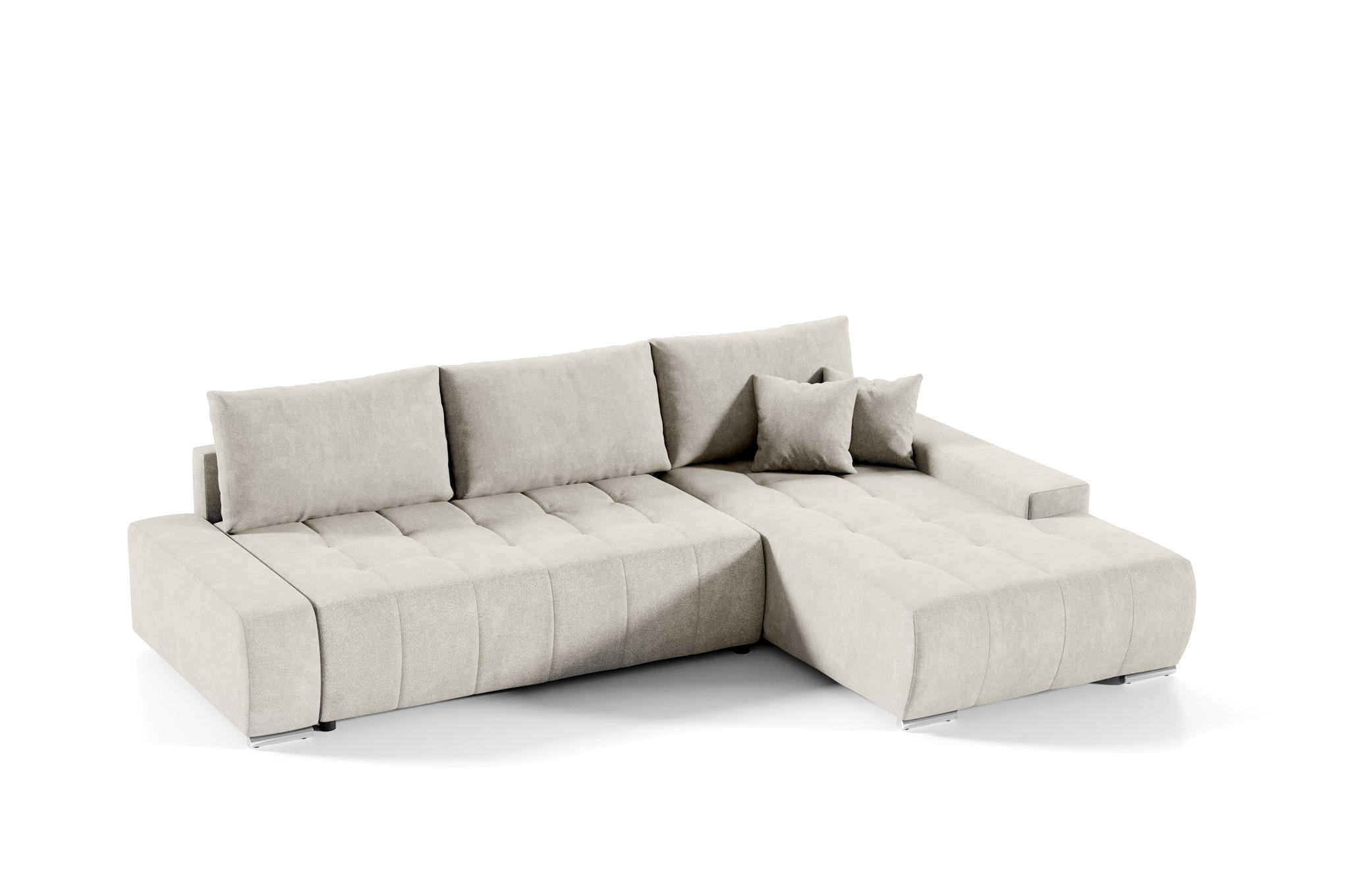 ECKSOFA Vogar In Aston - Creme, Holzwerkstoff/Textil (265/185cm) - Fun Möbel