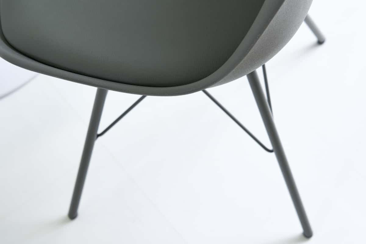 STUHL SCANDINAVIA MEISTERSTÜCK Kunstleder Grau 85 cm - Grau, Kunststoff/Metall (49/85/54cm) - riess-ambiente