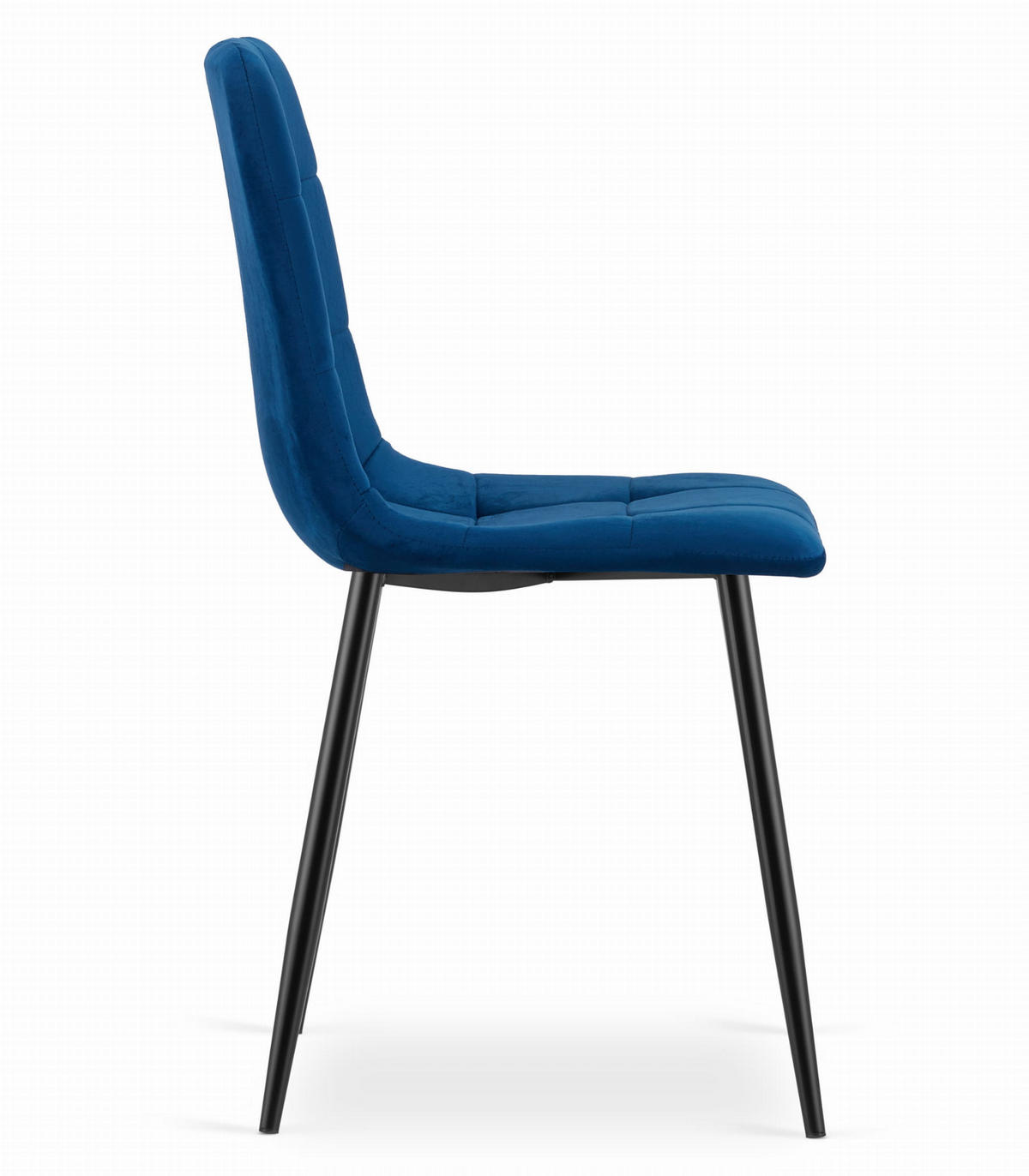 STUHL CETARA 2-er Set, Blau, mit Samtstoff gepolstert - Blau, Textil/Metall (45/87/51cm) - Komodee