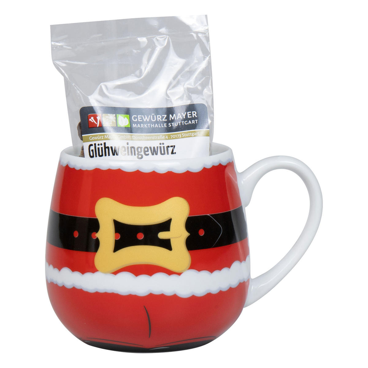 KAFFEEBECHER Geschenkset Santa Claus mit Glühweingewürz - Naturfarben, Keramik (0.4L) - Könitz