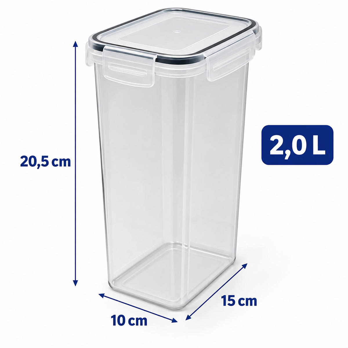 VORRATSDOSEN Transparent 10er-Set 2 l - Transparent, Kunststoff - Relaxdays