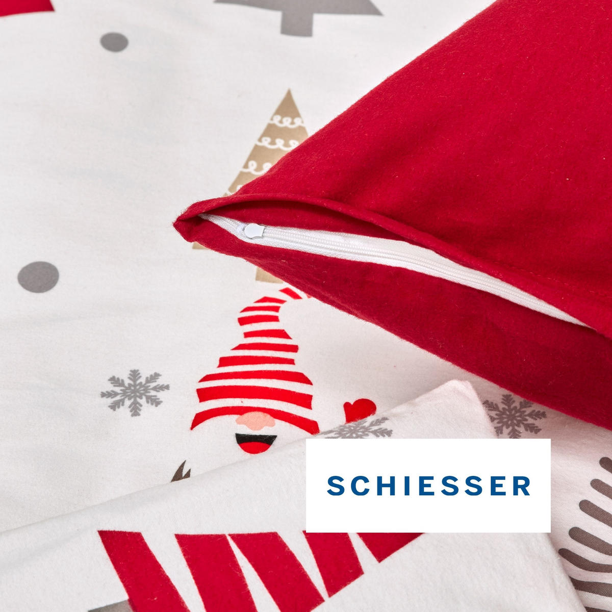 BETTWÄSCHESET Maren - Feinbiber - 2-teilig - 135 x 200 cm - Weiß - Weiß, Textil (135/200cm) - SCHIESSER